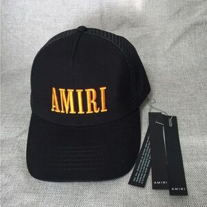 NWT$AMIRI Orange Letter Black Hat